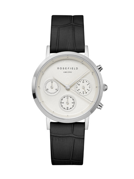 Rosefield Rosefield hodinky NCBS-N94 The Gabby White Sunray Croco Black Silver