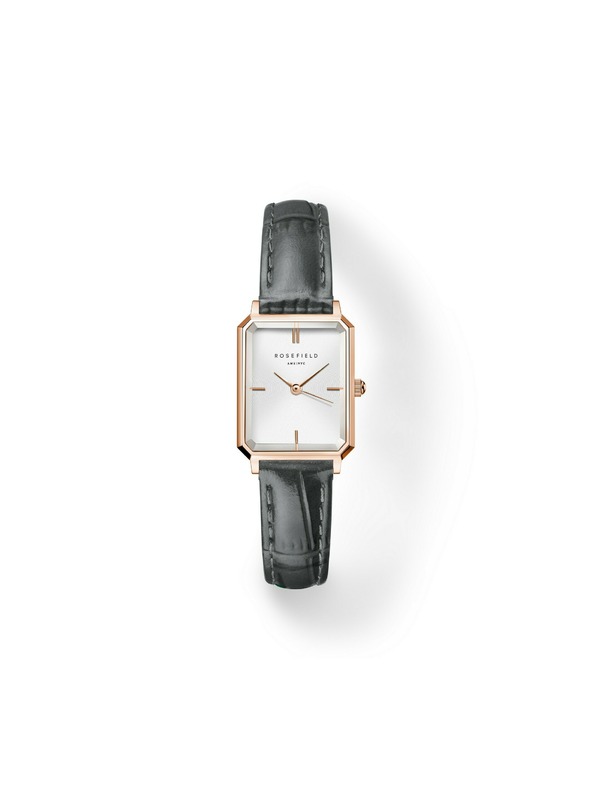 Rosefield Dámske hodinky Rosefield Octagon XS Grey Leather OWGLR-O87