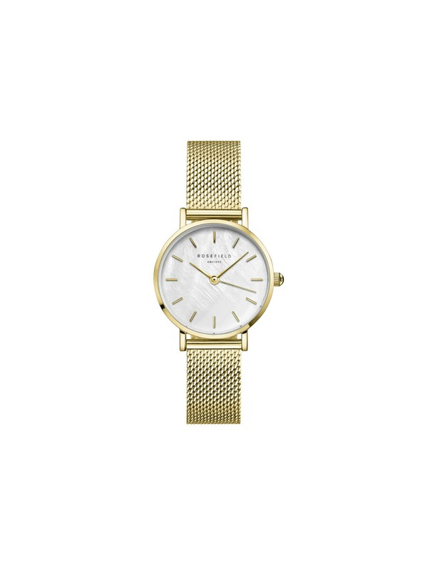 Rosefield Dámske hodinky Rosefield Small Edit Mesh Gold SMGMG-S06