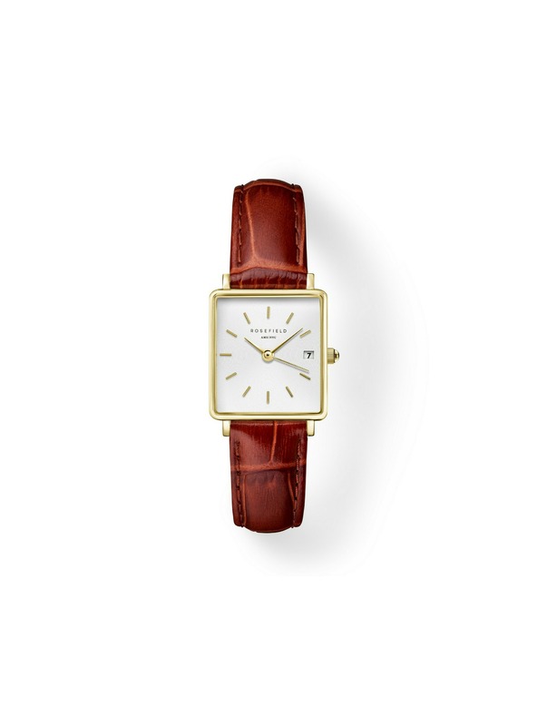 Rosefield Dámske hodinky Rosefield Boxy XS Brown Leather QWBLG-Q55