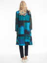 Orientique Modrý dámsky kockovaný kabát Orientique Tartan