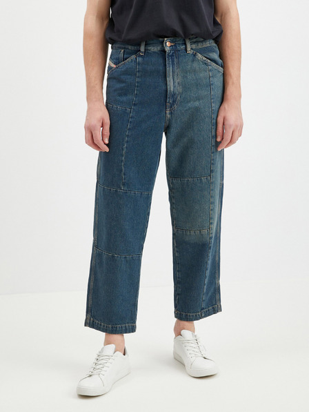 Diesel Modré pánske džínsy rovného strihu Diesel D-Fran-Sp Pantaloni