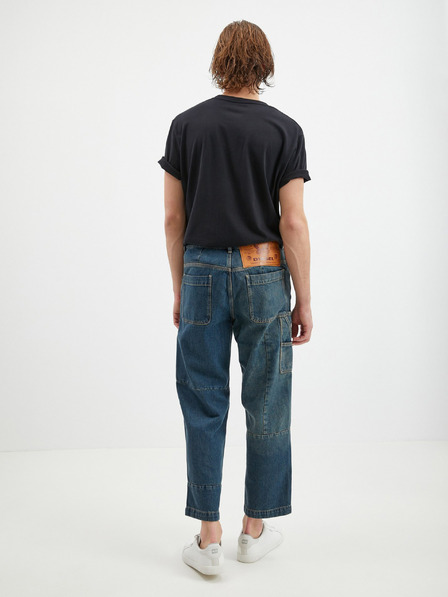 Diesel Modré pánske džínsy rovného strihu Diesel D-Fran-Sp Pantaloni