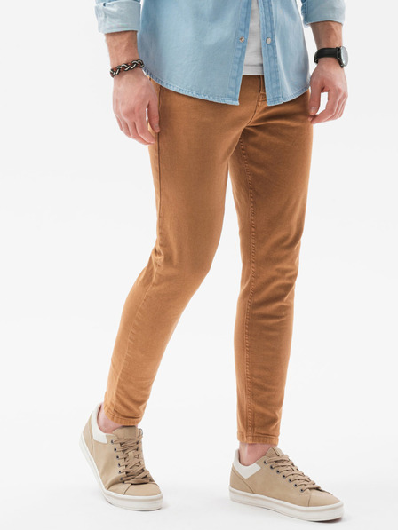 Ombre Clothing Hnedé pánske džínsy Ombre Oblečenie P1058