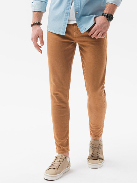 Ombre Clothing Hnedé pánske džínsy Ombre Oblečenie P1058