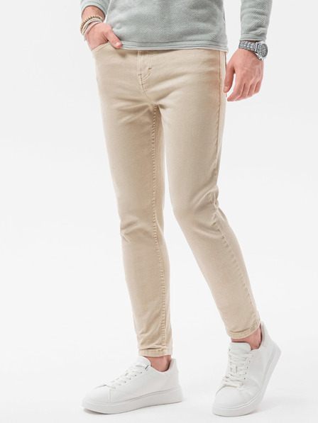 Ombre Clothing Béžové pánske džínsy Ombre Oblečenie P1058