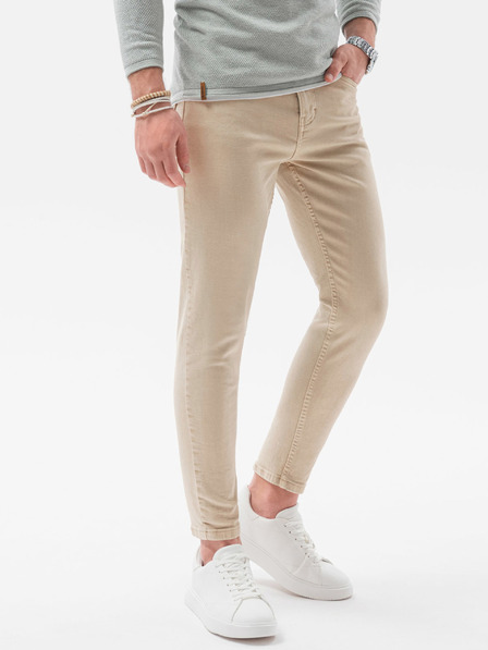 Ombre Clothing Béžové pánske džínsy Ombre Oblečenie P1058