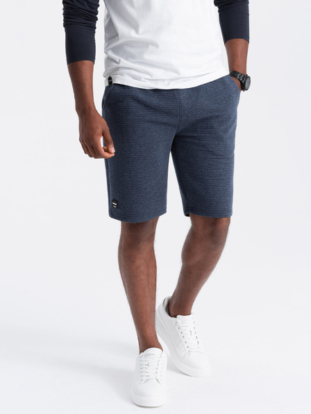 Ombre Clothing Pánske pletené tepláky Ottoman - tmavomodré V1 OM-SRSK-0150 Oblečenie Ombre