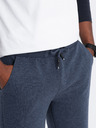 Ombre Clothing Pánske pletené tepláky Ottoman - tmavomodré V1 OM-SRSK-0150 Oblečenie Ombre