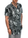 Ombre Clothing Pánske viskózové vzorované tričko s krátkym rukávom OM-SHPS-0113 Ombre Clothing čierna