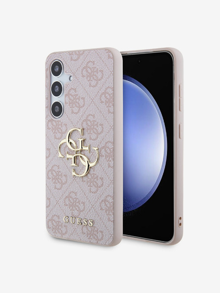 Guess Guess PU 4G Metal Logo Zadný Kryt pre Samsung Galaxy S24 Pink