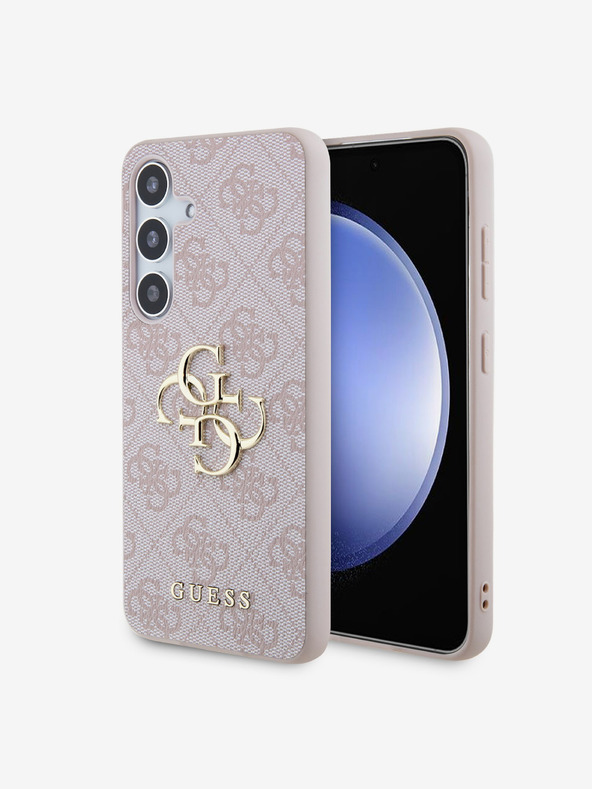 Guess Guess PU 4G Metal Logo Zadný Kryt pre Samsung Galaxy S24 Pink