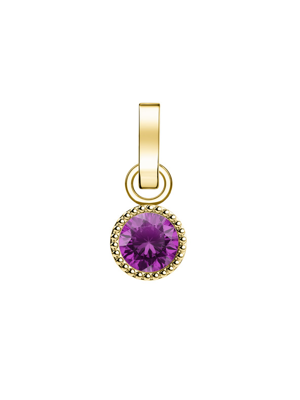 Rosefield Rosefield prívesok zlatej farby Birthstone February farba