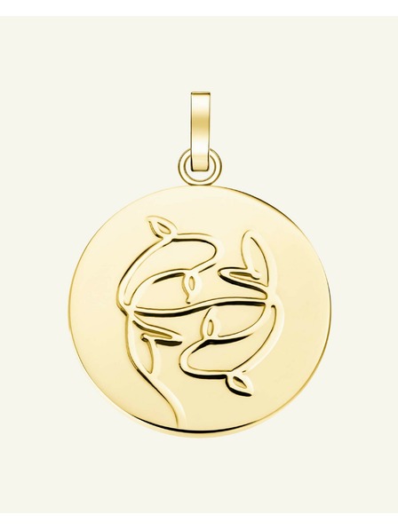 Rosefield Rosefield prívesok zlatej farby Zodiac Coin Ryby