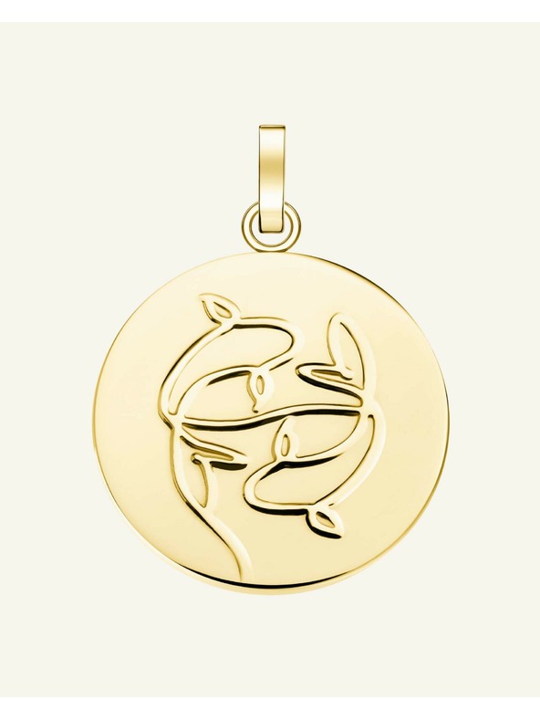 Rosefield Rosefield prívesok zlatej farby Zodiac Coin Ryby