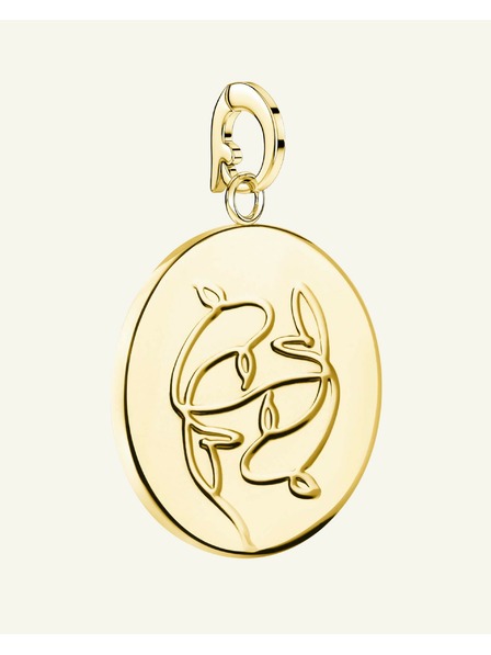 Rosefield Rosefield prívesok zlatej farby Zodiac Coin Ryby
