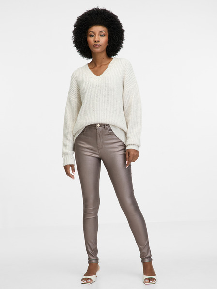 Orsay Béžové dámske skinny fit džínsy ORSAY