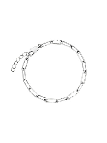 Rosefield Rosefield náramok striebornej farby Hammered Chain JBHCS-J596