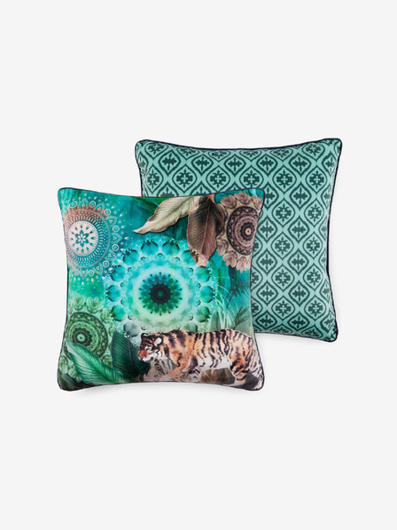 Home 48 x 48 cm - zelený vzorovaný obojstranný vankúš s výplňou Hip Bedding Yukon