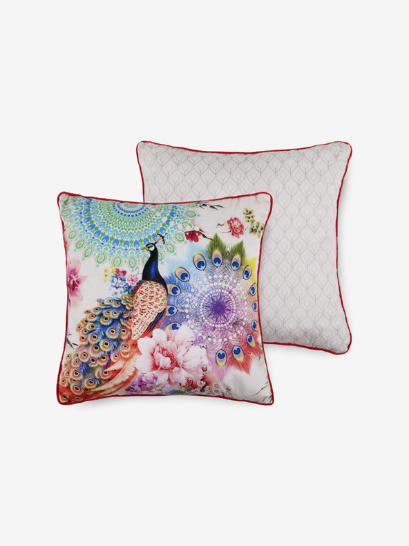 Home Krémový vzorovaný obojstranný vankúš s výplňou Hip Bedding Bengta