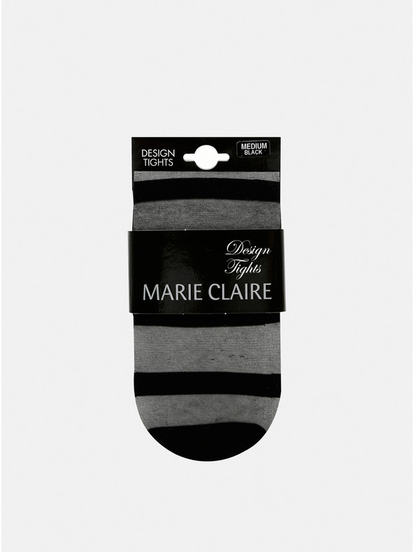 Marie Claire Čierne pruhované pančuchy Marie Claire