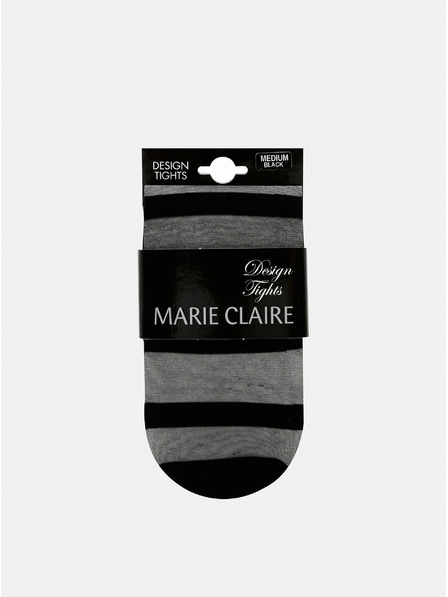 Marie Claire Čierne pruhované pančuchy Marie Claire