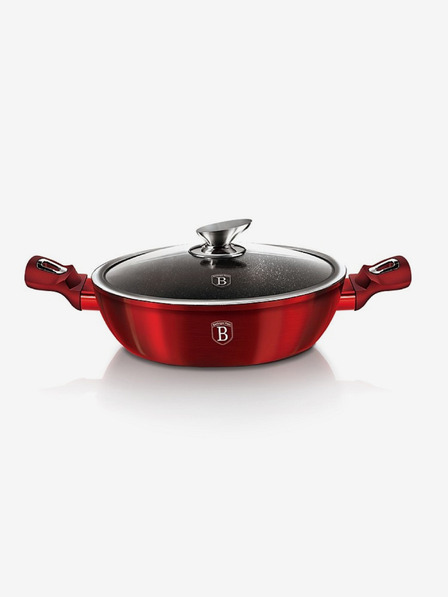 Berlingerhaus Okrúhly pekáč s mramorovým povrchom a pokrievkou 32 cm BERLINGERHAUS Burgundy Metallic Line