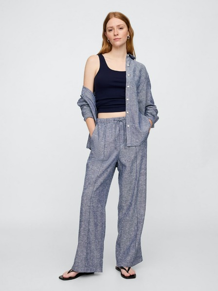 GAP Ľanové nohavice Wide-Leg GAP