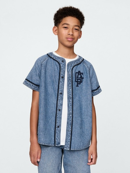 GAP Detská džínsová košeľa Baseball Americana GAP