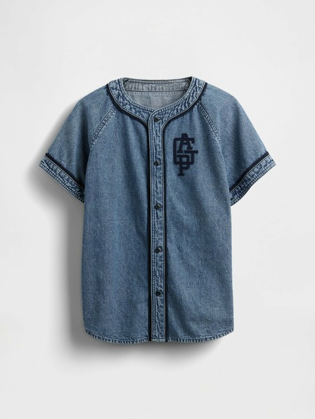 GAP Detská džínsová košeľa Baseball Americana GAP