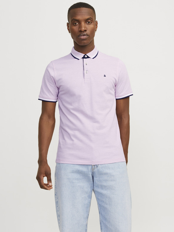 Jack & Jones Svetlo ružové pánske polo tričko Jack & Jones