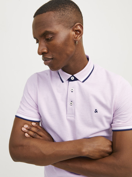 Jack & Jones Svetlo ružové pánske polo tričko Jack & Jones