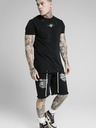 Siksilk Čierne pánske džínsové kraťasy SikSilk