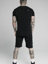 Siksilk Čierne pánske džínsové kraťasy SikSilk