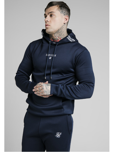 Siksilk Tmavo modrá pánska mikina s kapucňou SikSilk