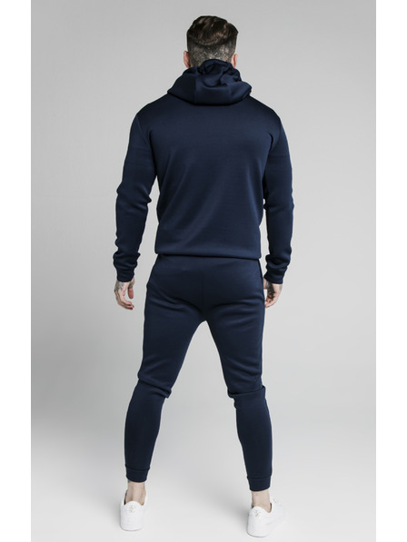 Siksilk Tmavo modrá pánska mikina s kapucňou SikSilk