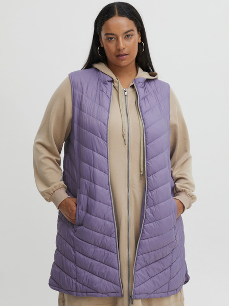 Fransa Purple Women's Quilted Vest Fransa
