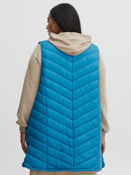 Fransa Blue Women's Quilted Vest Fransa
