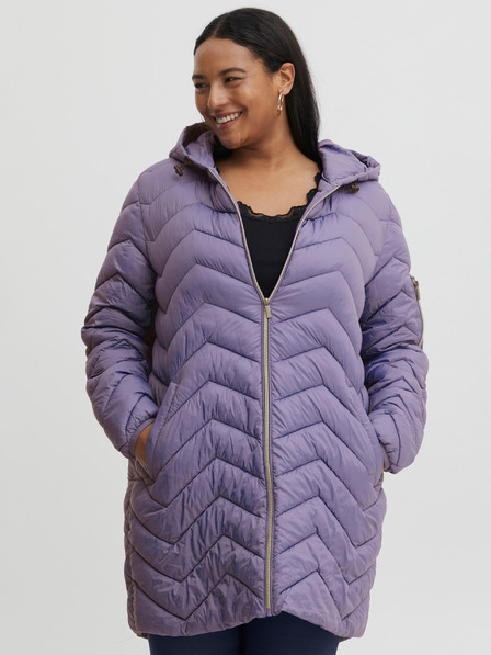Fransa Purple Women's Quilted Jacket Fransa