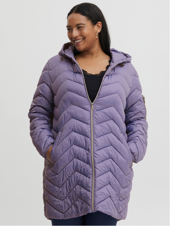 Fransa Purple Women's Quilted Jacket Fransa
