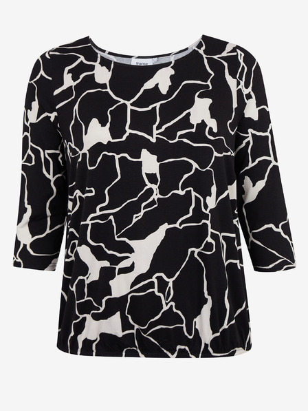 Fransa White-Black Women's Patterned Blouse Fransa