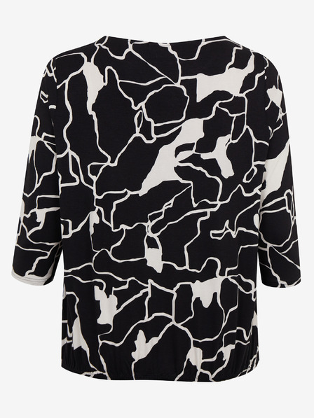 Fransa White-Black Women's Patterned Blouse Fransa