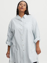 Fransa Blue-White Women's Long Striped Shirt Fransa