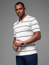 Ombre Clothing Pánska polokošeľa z viskózy s vodorovnými pruhmi Ombre Clothing