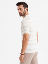 Ombre Clothing Pánska polokošeľa z viskózy s vodorovnými pruhmi Ombre Clothing
