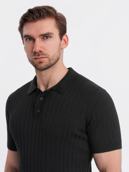 Ombre Clothing Pánska polokošeľa SLIM FIT z viskózy so zvislými pruhmi Ombre Clothing