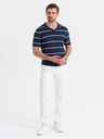 Ombre Clothing Pánska polokošeľa z viskózy s vodorovnými pruhmi Ombre Clothing