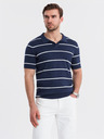 Ombre Clothing Pánska polokošeľa z viskózy s vodorovnými pruhmi Ombre Clothing