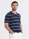 Ombre Clothing Pánska polokošeľa z viskózy s vodorovnými pruhmi Ombre Clothing