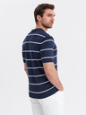 Ombre Clothing Pánska polokošeľa z viskózy s vodorovnými pruhmi Ombre Clothing